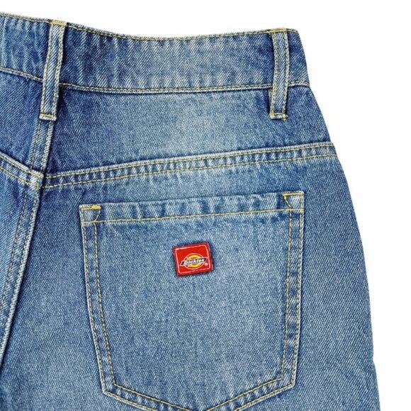 DICKIES Cuffed Distressed Denim Short Size Small Blue - Picture 5 of 5